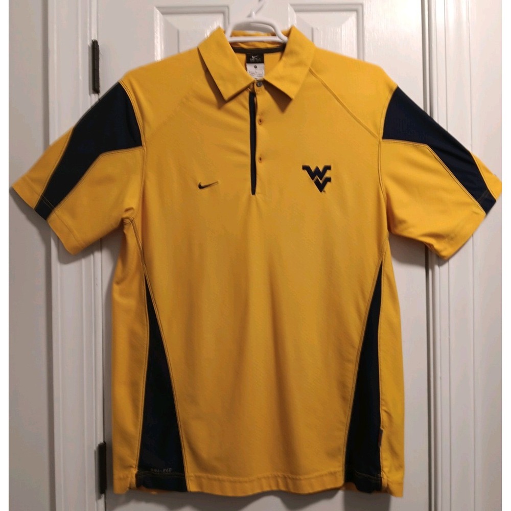 Nike West Virginia Mountaineers Polo DriFit ELITE Mens LG Embroiderd METAL Logos